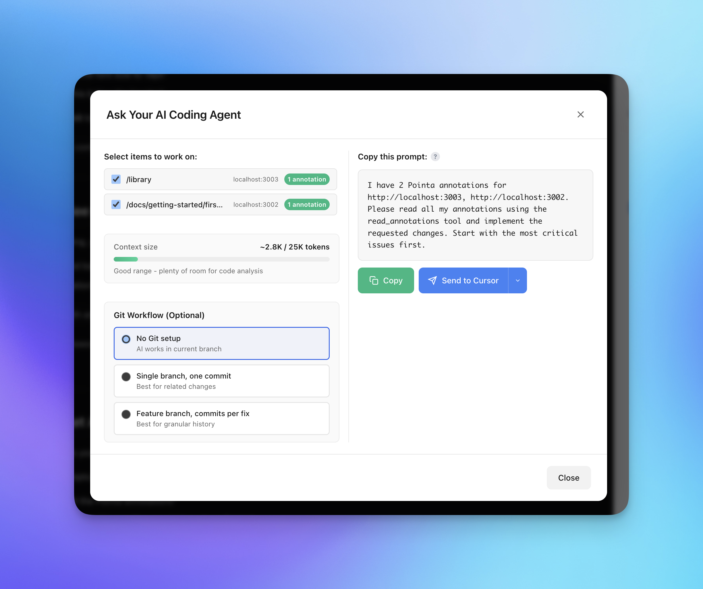 AI tool with prompt to implement annotations